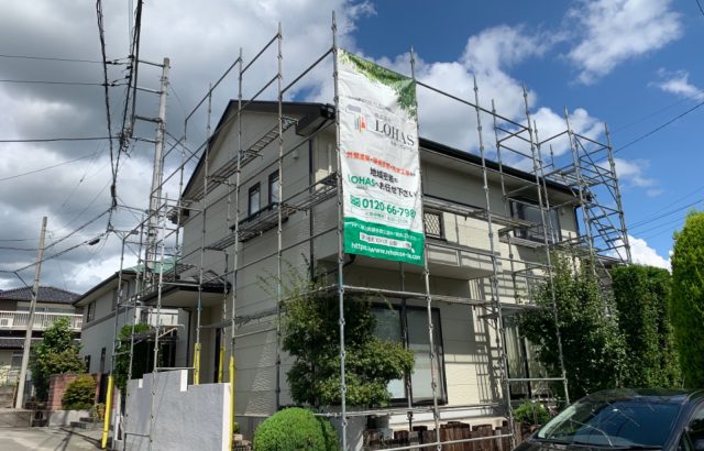 甲府市H様邸、外壁・屋根塗装工事始まります！