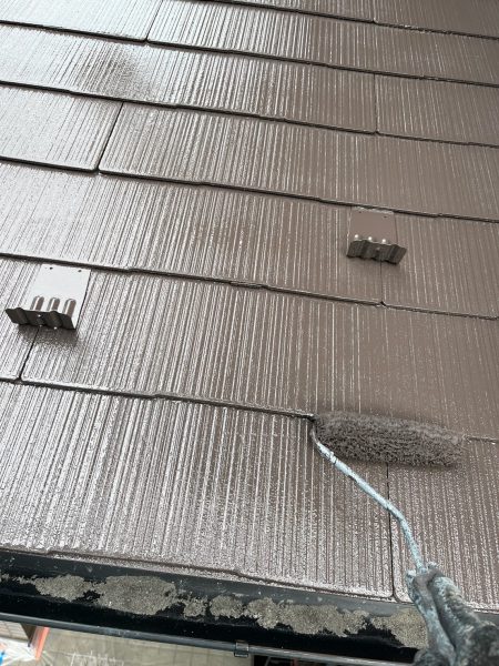 山梨県都留市　外壁・屋根塗装工事　スレート屋根の塗装