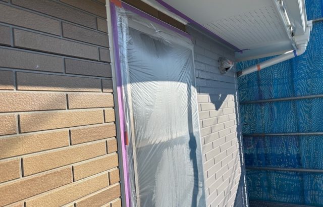 山梨県笛吹市｜塗装環境を守る養生作業
